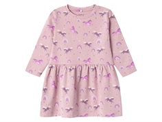 Name It rosa kjole med heste og regnbuer